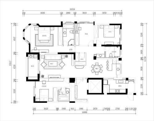 户型图150平米以上（户型图160平）