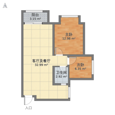 老两房户型图（老房子两室两厅装修效果图）