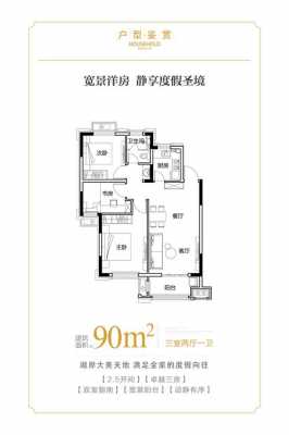 90平方三室一厅户型图（90平方3室2厅效果图）