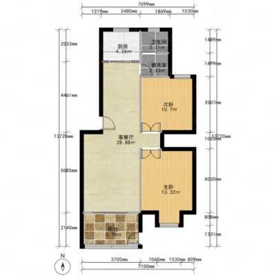 90平2房户型图（90平米二室二厅户型图）