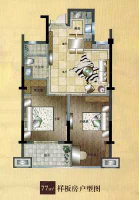 77平米户型图（77平方户型图）