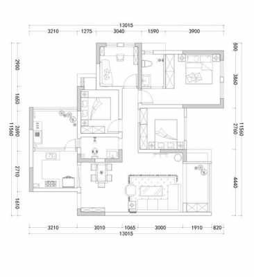 128平米户型图（128平米户型效果图）