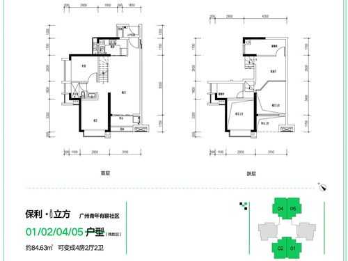 保利i立方跃层户型图（保利立方花园1平米多少钱）