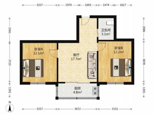 34平双阳户型图（双阳户型改三室最佳方法）