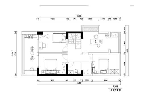 195平米复式户型图（150平米复式楼户型图）