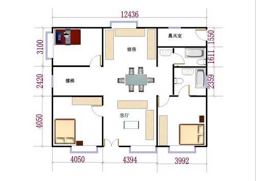 带尺寸平房户型图大全（带尺寸标注的户型图）