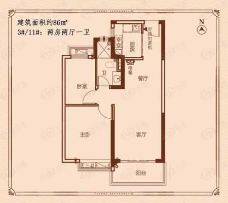 恒大经典2居户型图（恒大两居室精装房）