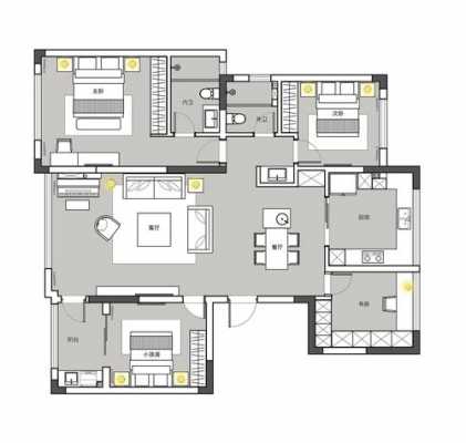 143平米四室户型图（143平四室一厅装修效果图）