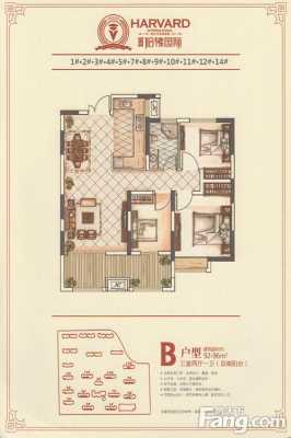 宿州哈佛B户型图（宿州哈佛国际最新房价二手房）