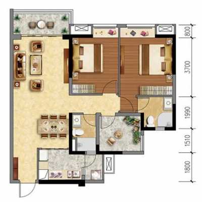 80m2房子户型图（80m2房子多大）